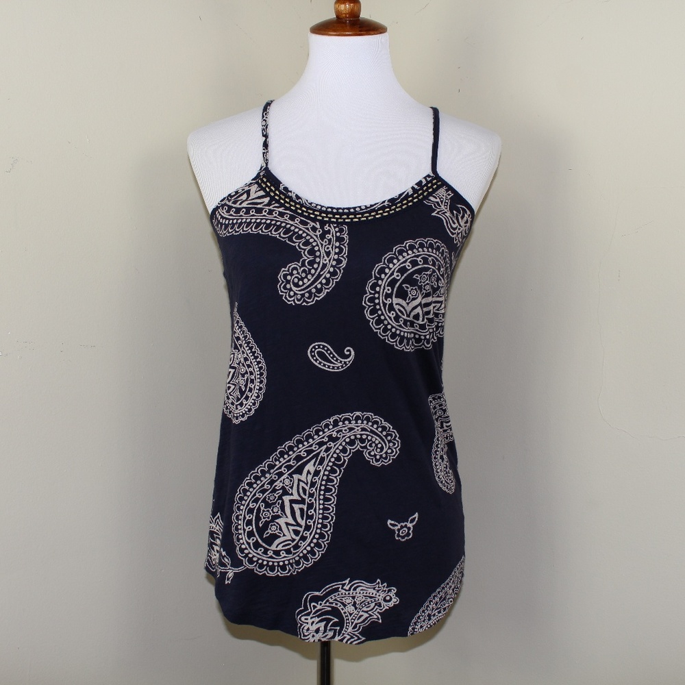 Lucky Brand Paisley Print Tank Top Size Small
